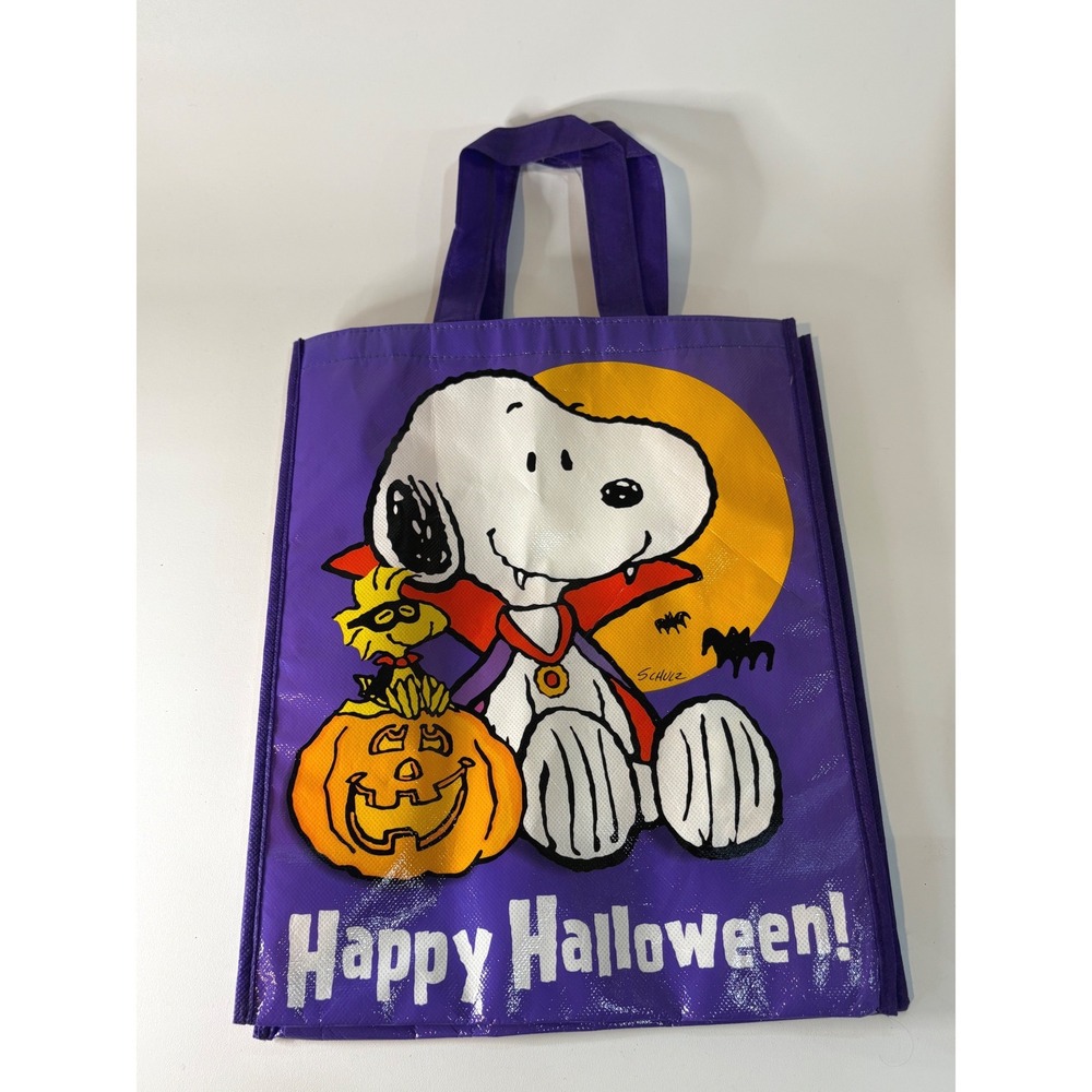 Peanuts Snoopy Halloween Reusable Tote Bag Vampire Woodstock Trick or Treat Bag